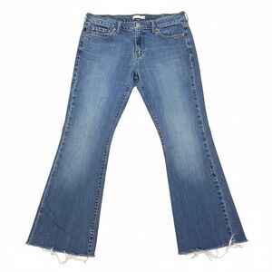 Levi's 515 Bootcut Jeans Womens 12M Blue Denim Raw Hem Medium Wash Stretch